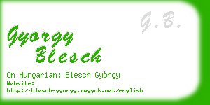 gyorgy blesch business card